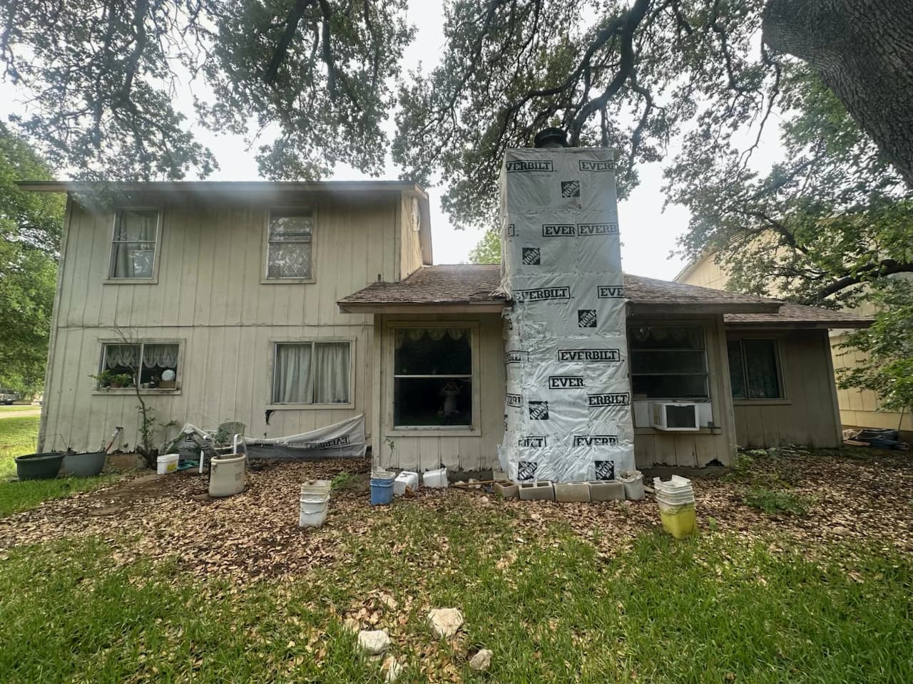 Worn original siding